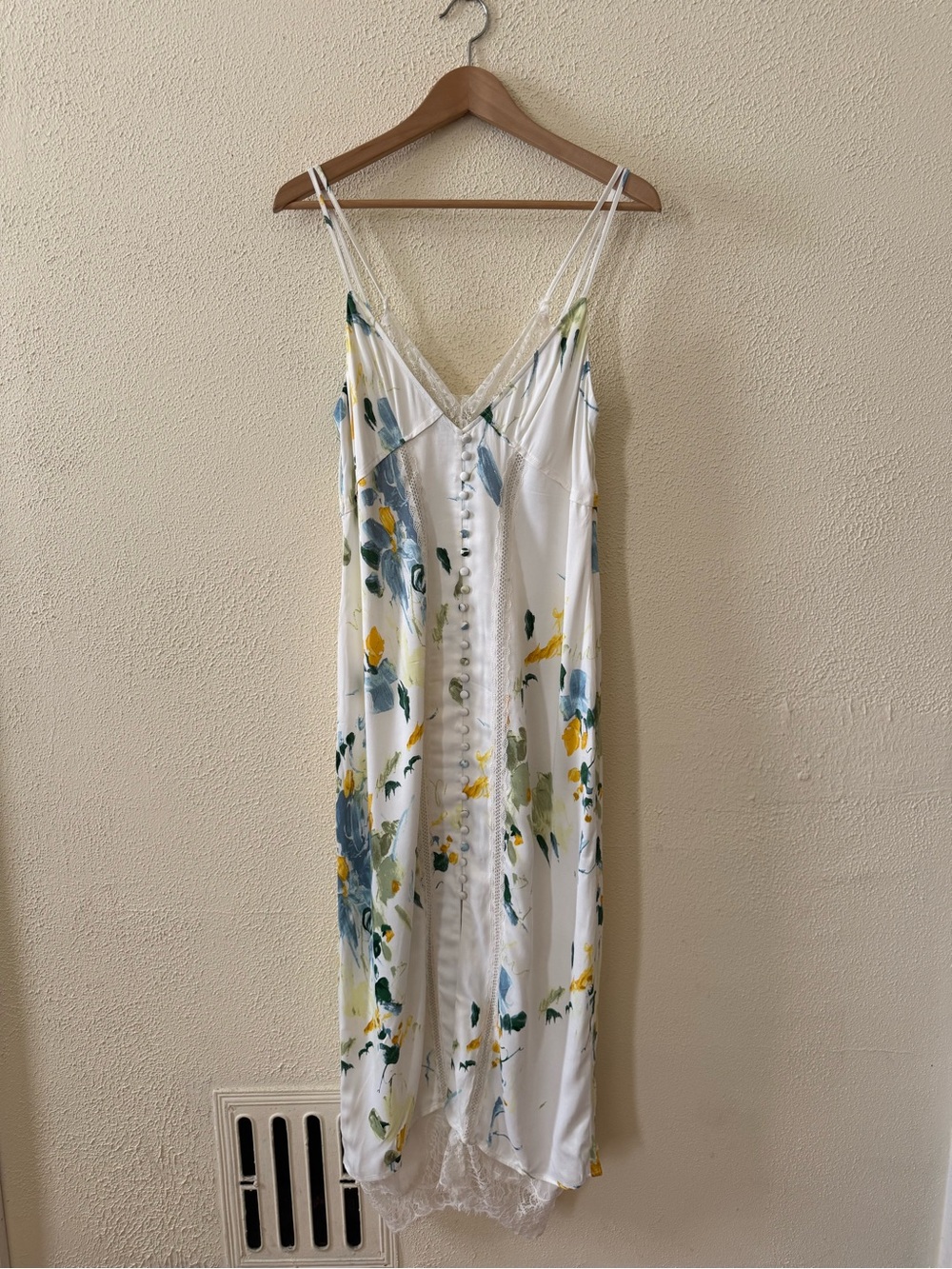 By Anthropologie Lace Button-Front Slip Dress 6